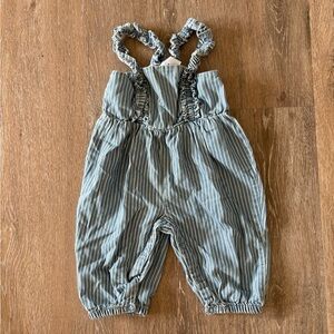 Okie Dokie Striped Gray Overalls